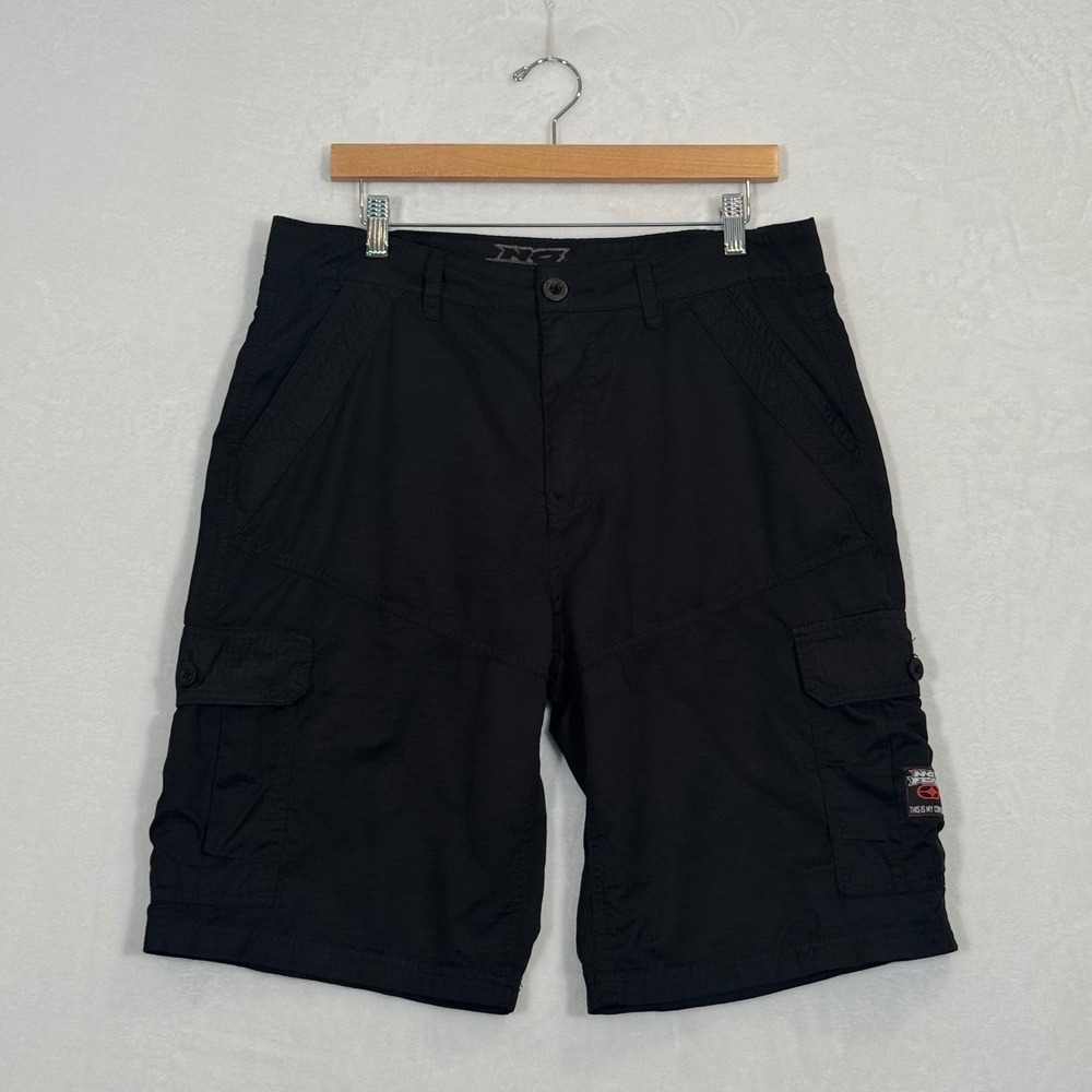 No Fear Black Ripstop Cargo Shorts 34x22